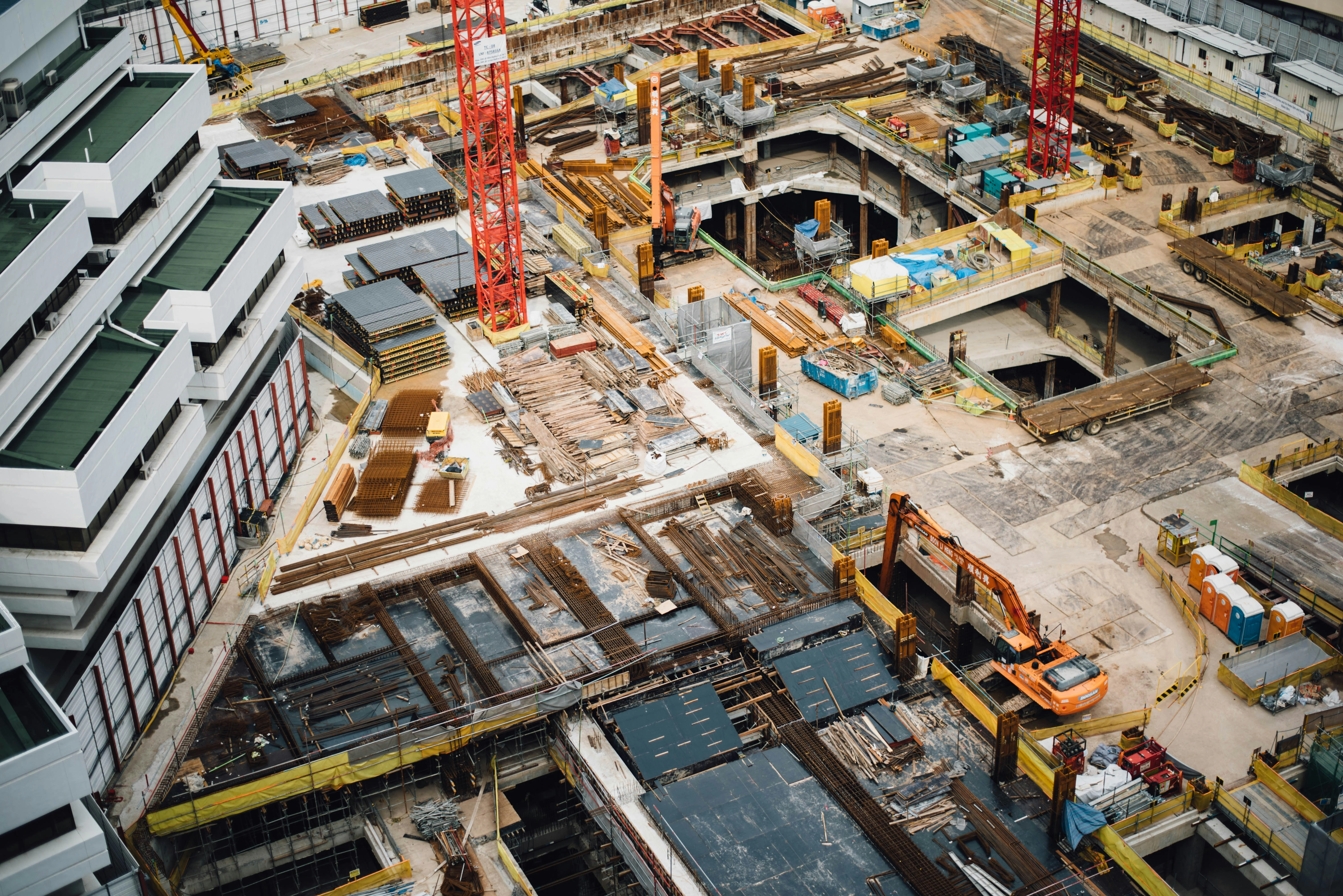Canteiro de obras visto de cima